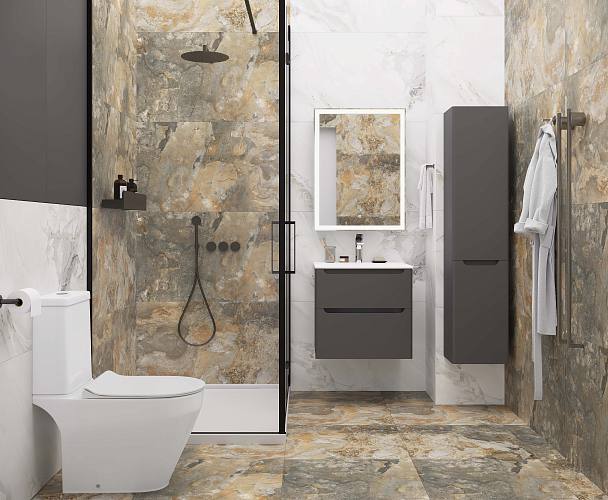 Зеркало шкаф LAPARET Sinergia 60х80 влагостойкое, подсветка, димер и антизапотевание (подогрев)